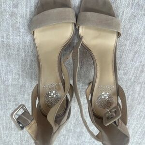 Vince Camuto Tan Heels with Ankle Strap